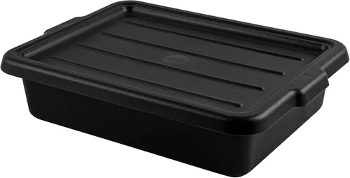 Miniatura 8 de Restaurantware - Solo tapa: RW Clean 23.2 pulgadas x 16.9 pulgadas, 1 tapa a presión para caja de autobús - Con asas, tapa de plástico negro
