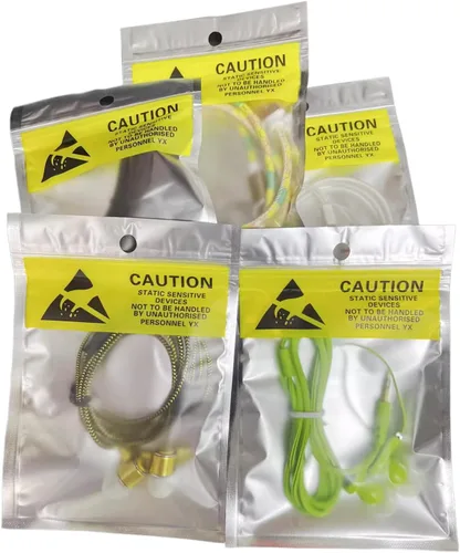 Miniatura 6 de 100 bolsas de blindaje ESD resellables de 3.15 x 5.12 pulgadas, bolsas antiestáticas con sello de cierre de cremallera, bolsas antiestáticas