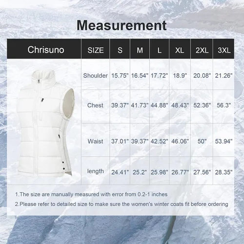 Miniatura 7 de Chrisuno Chalecos de invierno para mujer, ropa de abrigo ligera y acolchada
