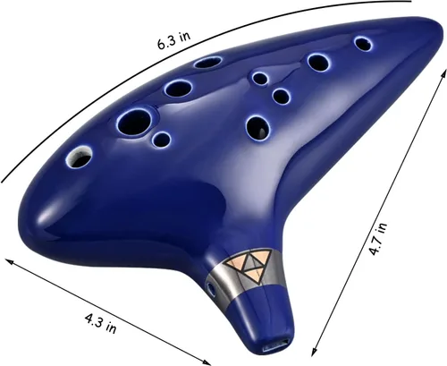 Miniatura 4 de Ocarina de 12 agujeros Alto C de cerámica con libro de canciones, soporte de exhibición, instrumento musical para principiantes
