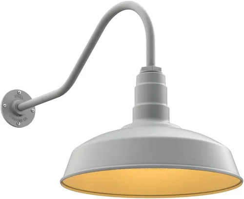 Miniatura 29 de Steel Lighting Co. Gardena - Luz de granero Montaje en pared al aire libre Cúpula de 16 pulgadas Cuello de cisne de 16 pulgadas Luz