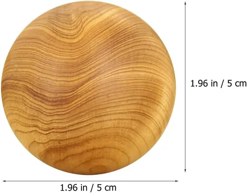 Miniatura 2 de Healifty Bolas de masaje de mano, paquete de 2 bolas de ejercicio de mano de madera de 1.96 pulgadas para estimulación muscular de mano, alivio