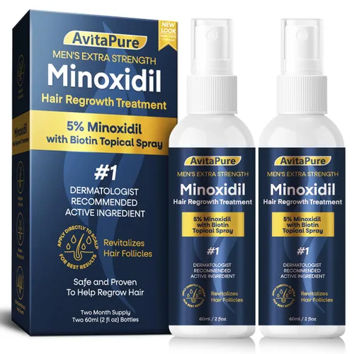 5% Minoxidil para hombres en aerosol para el crecimiento del cabello, tratamiento extra fuerte para el crecimiento del cabello para hombres para