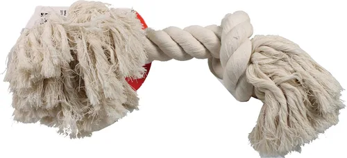 Miniatura 6 de Flossy Chews - Tirón de cuerda de 3 nudos, 100% algodón, color blanco, XL, 36 pulgadas