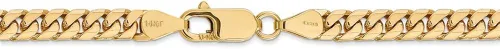 Miniatura 3 de Collar de cadena cubana de oro amarillo de 14 quilates de 0.197in, con cierre seguro de mosquetón, Metal