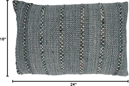 Miniatura 6 de SARO LIFESTYLE Octavia Collection - Funda de almohada de algodón a rayas, 16 x 24 pulgadas, color azul