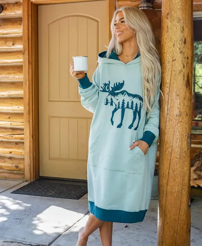 Miniatura 95 de Lazy One Sudadera con capucha de gran tamaño, ropa de dormir cómoda, vestido de suéter para mujer