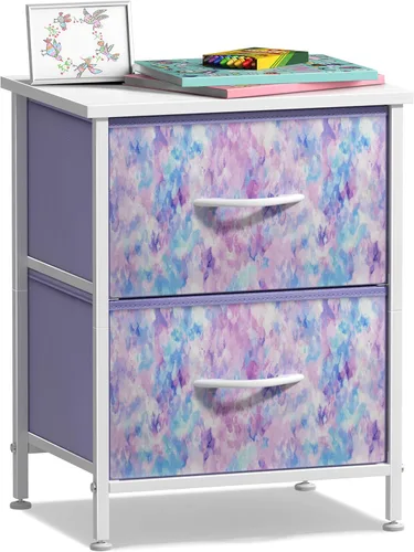 Miniatura 12 de Sorbus - Mesita de noche con 2 cajones - Muebles de noche para niños, mesa auxiliar, mesita de noche - Estructura de acero, tablero de madera