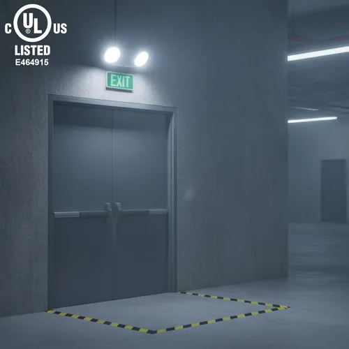 Miniatura 7 de GRUENLICH Luz LED de emergencia, accesorios de iluminación de salida con 2 cabezales LED de ojo de insectos y baterías de respaldo, calificación UL