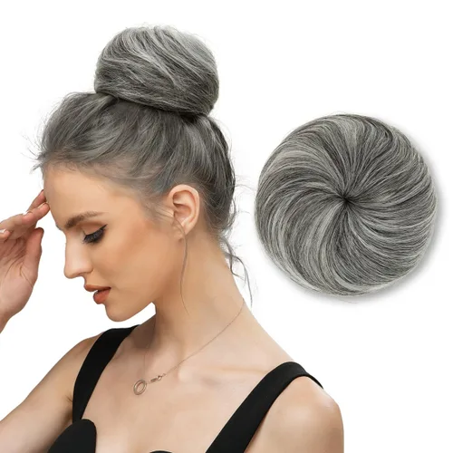 Miniatura 25 de Moño de bailarina, pieza sintética para recoger el cabello, moño de extensión de cabello Q3 de Sarla Negro azabache
