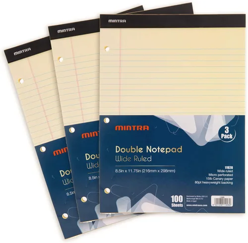 Miniatura 15 de Mintra Office - Blocs de notas tamaño legal, ((Versión básica 6pk - (Versión en colores pastel #2), 8.5 x 11 pulgadas, renglones anchos)) Pastel v2