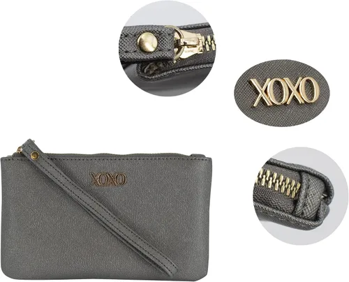 Miniatura 4 de XOXO Pulsera grande Saffiano multifunción sólida estampada para mujer, Negro