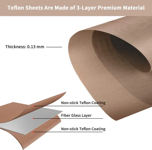 Miniatura 2 de Hojas de Teflón para Máquina de Prensa de Calor, Rollo de Hojas de Papel PTFE Reutilizable Antiadherente para Sublimación de Transferencia de Calor