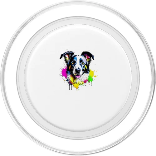 Miniatura 2 de Border Collie Pop Art & Splash Art Border Collie PopSockets MagSafe PopGrip for iPhone