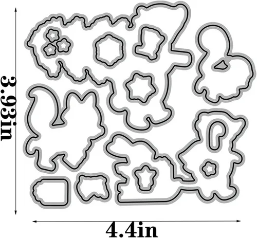 Miniatura 2 de Christmas Greetings - Juego de sellos y troqueles transparentes para hacer tarjetas, plantillas cortadas para álbumes de recortes, álbum de fotos