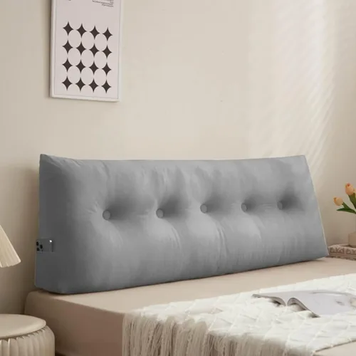 Miniatura 15 de Almohada para cabecero, cojín de cuña de lectura, tamaño grande, color beige, cojín para cabecero, respaldo triangular, para cama de día, litera