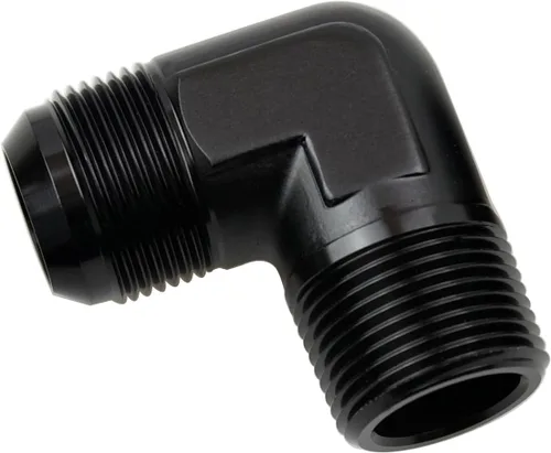 Miniatura 77 de Adaptador de tubo de manguera de combustible de aluminio recto 16AN acampanado a 3/4" NPT macho Unión de rosca negro