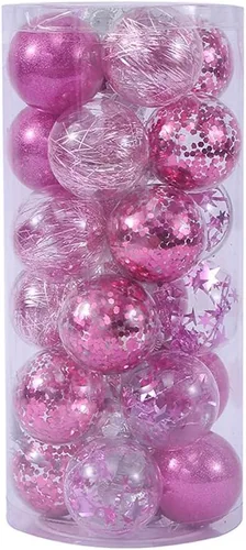 Miniatura 12 de YYCRAFT Adornos de Bolas de Navidad de Plástico Transparente Irrompibles 6CM (2.36 pulgadas) Bolas de Navidad Juego de Esferas con Decoraciones Negro