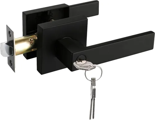Miniatura 50 de NEWBANG Manija de palanca de puerta sólida con acabado negro mate