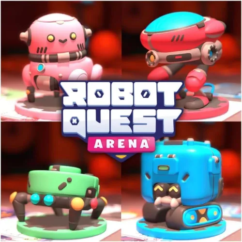 Miniatura 3 de Wise Wizard Games: Robot Quest Arena Juego de mesa de construcción de cubiertas