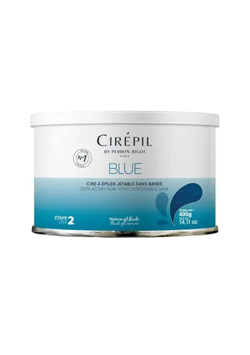 Cirepil - Azul - Lata de cera dura de 400g / 14.11 oz - Cera para cara y cuerpo, sin fragancia y sin tiras necesarias - Perfecta para piel sensible