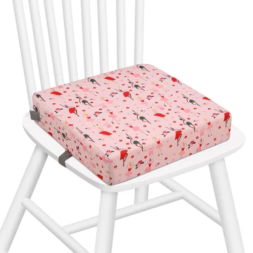 Miniatura 15 de Zicac Cojín de asiento elevador portátil para silla alta para viajes, comedor, almohadilla de asiento para niños pequeños, bebés, bebés, azul rosa
