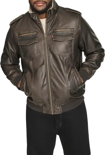 Miniatura 6 de Levi's - Bombardero clásico de piel sintética imitación venado, estilo aviador, para hombre (tallas estándar y grandes y altas)