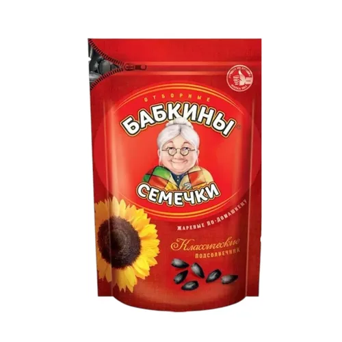 Babkin's - Semillas de girasol tostadas con adhesivo Babkini, semillas de girasol ricas en proteínas y fibra con embalaje resellable, semillas de