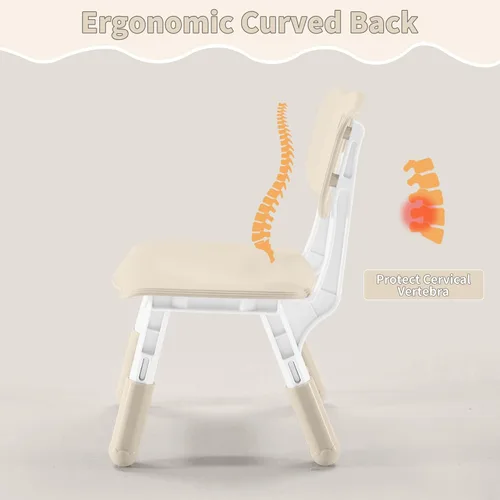 Miniatura 4 de GITAWUSA Silla ajustable para niños, silla infantil ajustable de 3 niveles de altura, sillas para niños y niñas de 2 a 8 años, juego de asiento