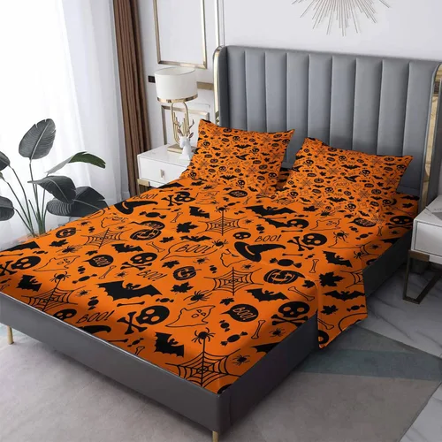Miniatura 25 de Sábanas de Halloween tamaño Queen – Juego de sábanas espeluznantes de la parca para niños y niñas, juego de sábanas espeluznantes, microfibra suave