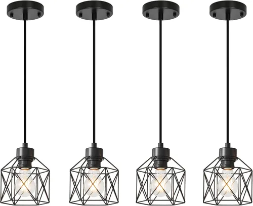 Miniatura 9 de Lámparas colgantes de 3 luces, iluminación colgante de estilo granja, candelabro de comedor, lámpara colgante industrial para isla de cocina