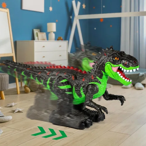 Miniatura 6 de Juguete de dinosaurio grande con control remoto para niños de 3, 4, 5, 6, 7, 8 años, tiranosaurio realista con niebla de agua, luz, rugiente, regalo