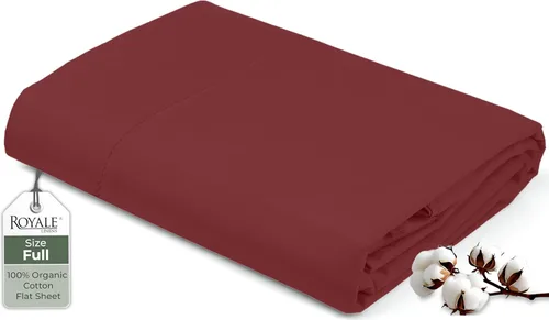 Miniatura 118 de Royale Linens Sábana encimera de tamaño individual XL 100% Algodón Orgánico – Super suave – Sábanas superiores de percal – Sábana encimera