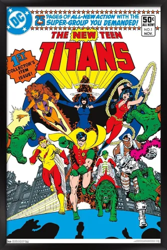 Miniatura 9 de Trends International DC Comics - Póster de pared #1 de Teen Titans - The New Teen Titans, 14.725 x 22.375 pulgadas, versión enmarcada de madera