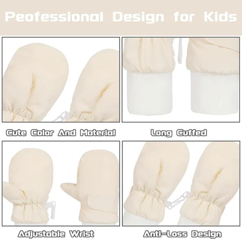 Miniatura 3 de Urban Virgin Guantes de invierno para bebés y niños pequeños, con forro polar, cálidos, impermeables, guantes de nieve para niños y niñas