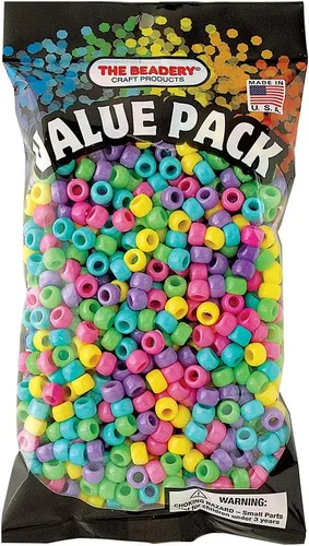 Miniatura 7 de The Beadery - Cuentas de caballo de barril de 0.354x0.236 in, Hot Multi - 900 piezas - 750V077 Neon Multi