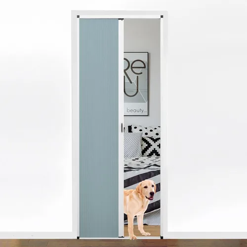 Miniatura 17 de MaKefeile Puerta celular plegable de acordeón sin perforaciones para puertas celulares, puertas correderas para dormitorios, pasillos, divisores
