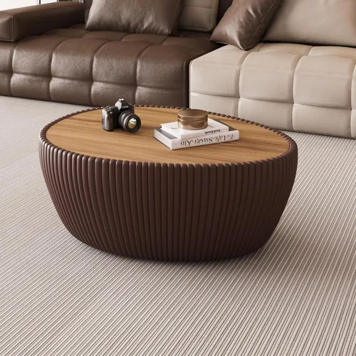 Miniatura 14 de Mesa de centro moderna, mesa de té central circular de 15.75 pulgadas, mesa de cóctel, mesas de centro redondas cilíndricas para sala de estar