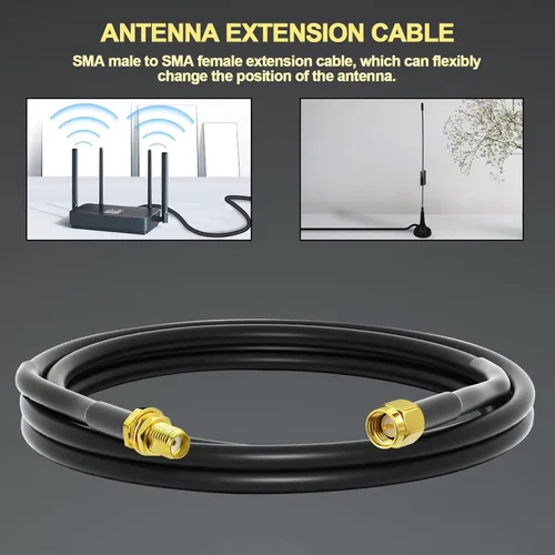 Miniatura 2 de onelinkmore Cable de extensión RG58 SMA macho a hembra de 3 pies, cobre puro de 50 ohmios, puente de ahorro de puerto para dongle RTL-SDR, NanoVNA