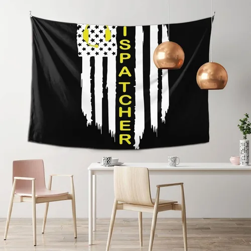 Miniatura 2 de Qauirfe Tapiz con diseño de bandera estadounidense con el número 911, diseño de bandera americana, para colgar en la pared, sala de estar