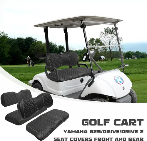 Miniatura 7 de XUANYUDG0769 Fundas de Asiento Delantero y Trasero para Carrito de Golf para EZGO TXT/RXV Club Car DS/Precedent Yamaha G29, Hechas de Vinilo
