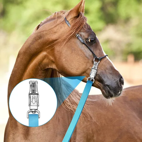 Miniatura 5 de Cross Ties for Horse,Heavy Duty Nylon Trailer Tie with Strong Panic Snap and Bull Snap,Adjustable Length from 45.2" to 78.7",Professional Horse Azul