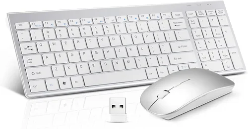 Miniatura 10 de Combo de teclado y ratón inalámbricos, conjunto de teclado y ratón inalámbricos compacto y silencioso 2.4G, diseño ultradelgado y elegante