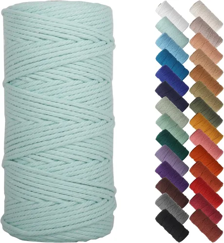 Miniatura 8 de NOANTA - Cuerda de macramé color beige natural, 1/8 pulgadas (3 mm) x 109 yardas (100 metros), cuerda de algodón colorido para colgar en la pared
