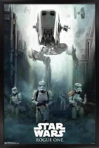 Miniatura 8 de Trends International Star Wars: Rogue One - Póster de pared de asedio, 14.725 x 22.375 pulgadas, versión enmarcada de madera de granero