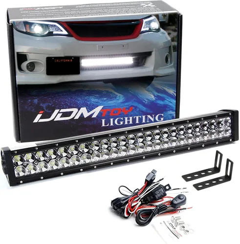 iJDMTOY Barra de luz LED de 25 pulgadas para montaje en rejilla inferior compatible con Subaru Impreza WRX/STI, Incl 2011-14 (1) Barra de luz LED de
