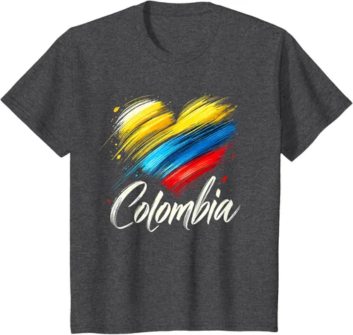 Miniatura 33 de Camiseta de orgullo colombiano con corazón de la bandera de Colombia