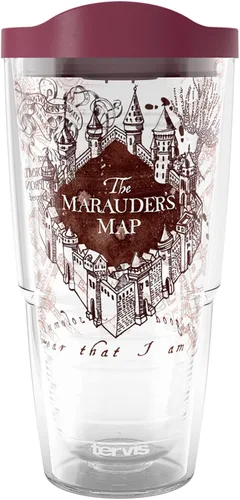 Miniatura 12 de Vaso térmico Tervis. Vaso de «El Mapa del Merodeador» de Harry Potter, vaso térmico con tapa marrón, Transparente Claro