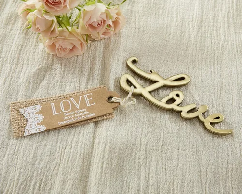Miniatura 2 de Kate Aspen - Abridor de botellas antiguo "Love", color dorado