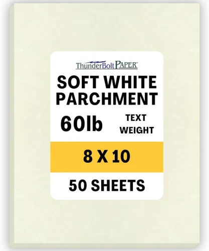 Miniatura 18 de 50 hojas de papel de pergamino blanco suave 60# (= enlace 24) – 8.5 x 14 pulgadas tamaño legal – 60 libras no es peso de tarjeta – Semblance
